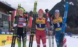 Лыжница Наталья Непряева выиграла классический спринт на этапе Кубка мира в Оберстдорфе
