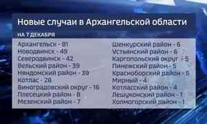 По данным на 7 декабря, в Поморье выявили 347 новых случаев ковид-19