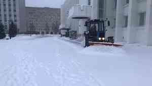 Сильный снегопад накрыл Архангельск в первый день нового года