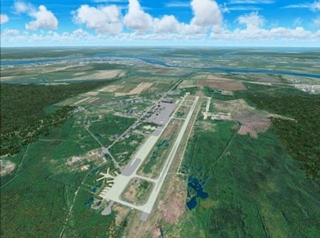 В главном аэропорту Архангельска идет бетонирование взлетно-посадочной полосы