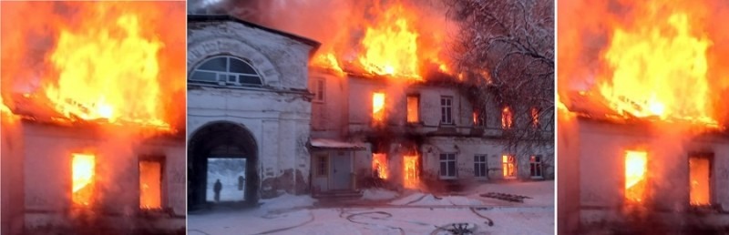 В Архангельской области горит старинная православная святыня