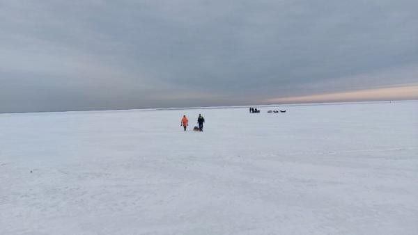 В Белом море северодвинские рыбаки провалились под лед на мотособаке 