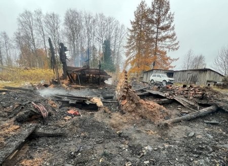 На пепелище в поселке Самодед найдено тело мужчины