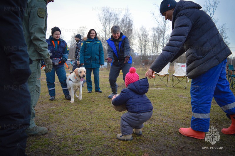 Кинологи из Центра «Лидер» МЧС России провели канистерапию для детей