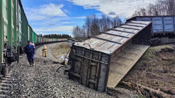 Сошедшие с рельсов вагоны едва не застопорили железнодорожное движение в Поморье Сошедшие с рельсов вагоны едва не застопорили железнодорожное движение в Поморье