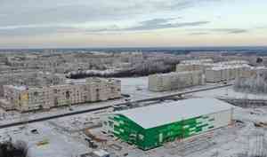 Основной этап строительства Ледового дворца в Коряжме завершится до конца года
