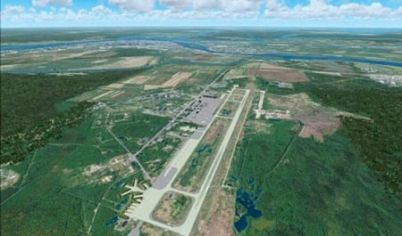 В главном аэропорту Архангельска идет бетонирование взлетно-посадочной полосы