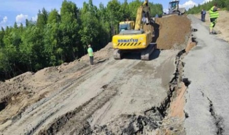 Виноват плывун: власти Поморья объяснили обвал на трассе Архангельск - Онега