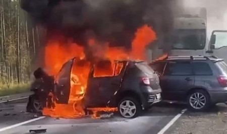 Автомобиль охватило огнем: на трассе в Поморье произошло смертельное ДТП