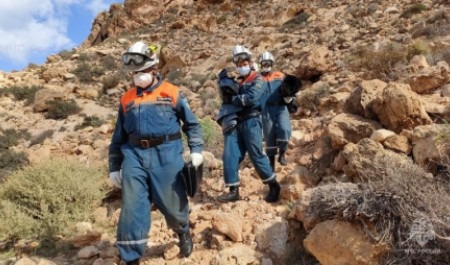 Спасатели МЧС России проводят работы в «красной зоне» разрушений в Ливии
