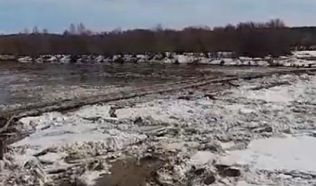 Видео: ледоход снес деревянный мост на юге Архангельской области