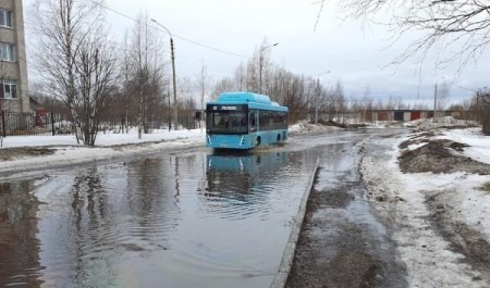 Начало весеннего паводка в Архангельске