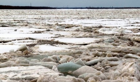 Затор льда на Северной Двине у деревни Белая Гора — это в 170 километрах от Архангельска — разрушен