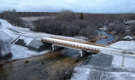 В Плесецком округе завершен капремонт моста через реку Большая Сондола  