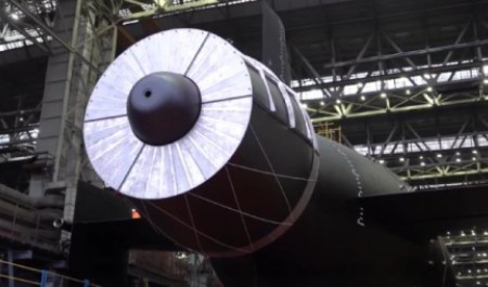 На «Севмаше» под руководством министра обороны спустили на воду атомный «Хабаровск»