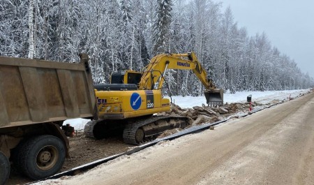 На объекте капремонта автодороги Коноша – Вельск ведется замена водопропускных труб