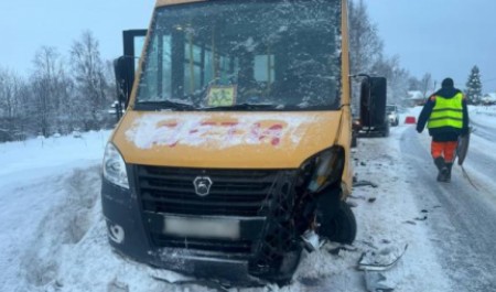 Легковушка вылетела на «встречку» и врезалась в школьный автобус под Архангельском