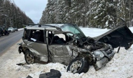 Лесовоз и внедорожник столкнулись в Архангельской области: пострадали две женщины