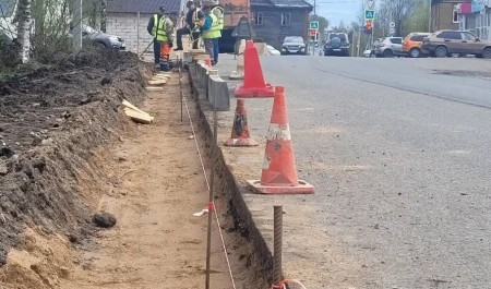 В Няндоме на улице Леваневского ведутся дорожные работы