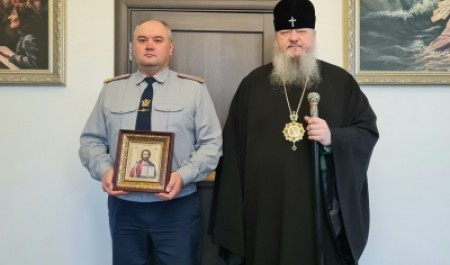 Митрополит Корнилий встретился с начальником УФСИН России по Архангельской области Максимом Трефяком 