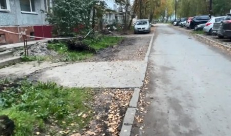 В Новодвинске загаженый двор убрали спустя рукава